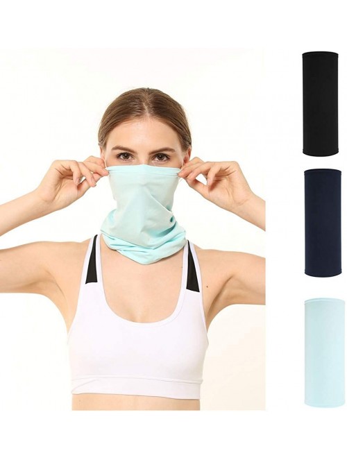 Headbands Windproof Face Mask Sport Head Scarf Neck Sun Protection Solid Multipurpose Headband - Light Blue - C718I96259D $11.72