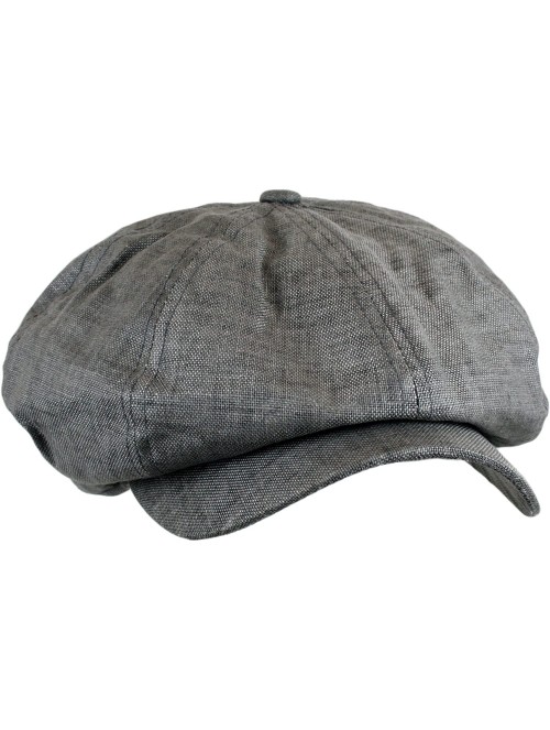 Newsboy Caps Men's Linen 8 Panel Applejack Gatsby newsboy IVY Hat - Grey - C911ZR8XLSZ $12.40