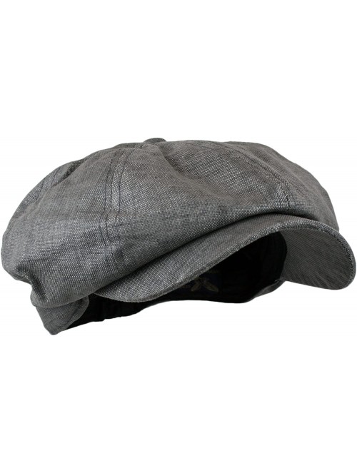 Newsboy Caps Men's Linen 8 Panel Applejack Gatsby newsboy IVY Hat - Grey - C911ZR8XLSZ $12.40