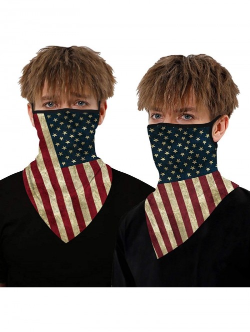 Balaclavas 2PCS Seamless Bandanas Scarf Face Cover UV Ear Loops Neck Gaiter Women Men - Stripe - CR1985U56DU $16.53