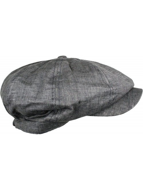 Newsboy Caps Men's Linen 8 Panel Applejack Gatsby newsboy IVY Hat - Grey - C911ZR8XLSZ $12.40