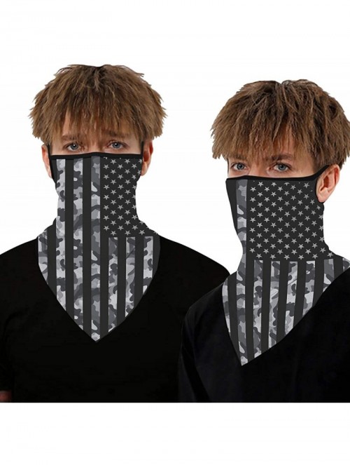 Balaclavas 2PCS Seamless Bandanas Scarf Face Cover UV Ear Loops Neck Gaiter Women Men - Stripe - CR1985U56DU $16.53