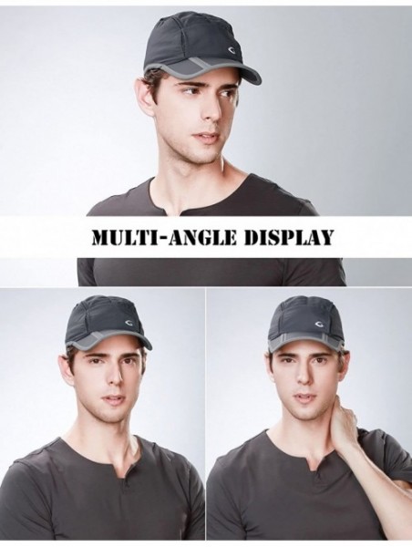 Baseball Caps Mens UPF50 Quick-Dry Baseball Cap Foldable Brim Free-Size Sun Hat Unisex - 89056_darkgray - CV17Z6LCIS0 $12.74