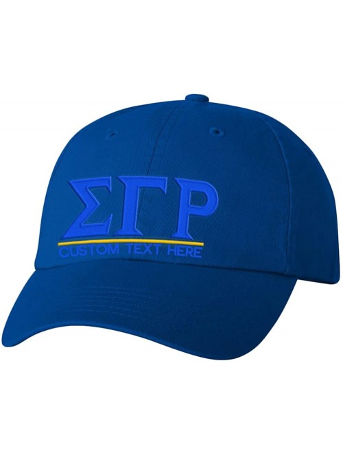 Skullies & Beanies Personalized Sigma Gamma Rho Greek Line Hat - Royal Blue - CD18CWONWDE $32.66