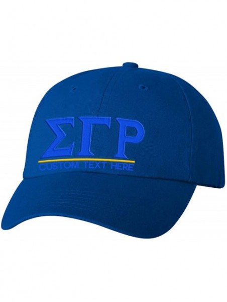 Skullies & Beanies Personalized Sigma Gamma Rho Greek Line Hat - Royal Blue - CD18CWONWDE $32.66