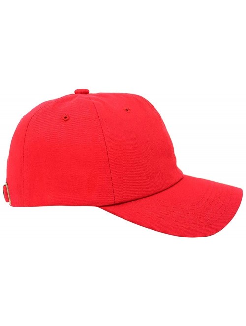 Baseball Caps Wholesale 12-Pack Baseball Cap Adjustable Size Plain Blank All Cotton Solid Color dad Hat - Red - CP195SSH05O $...