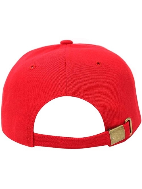 Baseball Caps Wholesale 12-Pack Baseball Cap Adjustable Size Plain Blank All Cotton Solid Color dad Hat - Red - CP195SSH05O $...