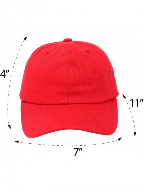 Baseball Caps Wholesale 12-Pack Baseball Cap Adjustable Size Plain Blank All Cotton Solid Color dad Hat - Red - CP195SSH05O $...