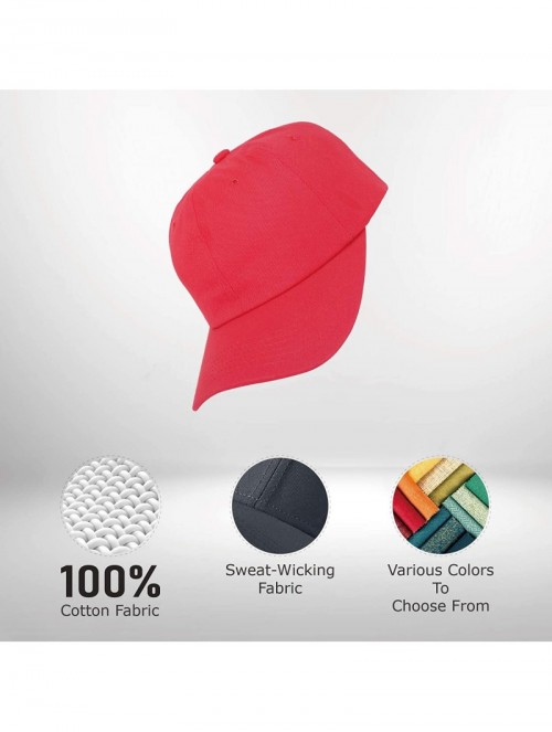 Baseball Caps Wholesale 12-Pack Baseball Cap Adjustable Size Plain Blank All Cotton Solid Color dad Hat - Red - CP195SSH05O $...