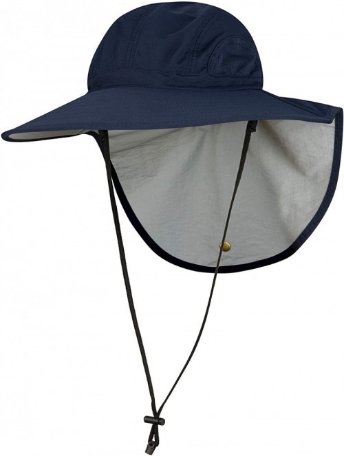 Sun Hats UPF 50+ Protective Outback Sun Hat - Universal Fit - Navy / Light Grey - CK18EOKIM8H $50.74