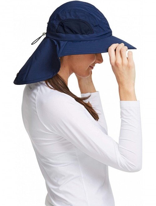 Sun Hats UPF 50+ Protective Outback Sun Hat - Universal Fit - Navy / Light Grey - CK18EOKIM8H $50.74