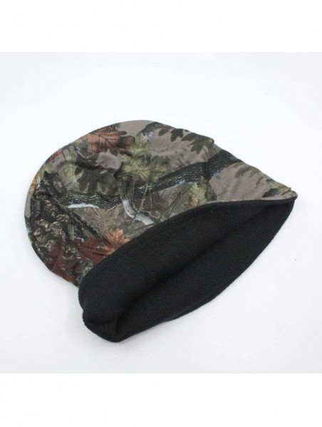 Skullies & Beanies Sports Visor Billed Knit Radar Cuff Beanie - Reversible Camo/Black - CQ193SU57K5 $18.25