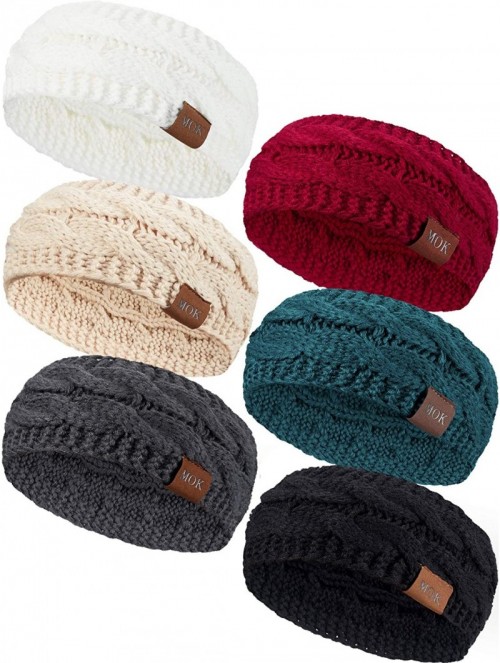 Cold Weather Headbands 6 Pieces Women Ear Warmers Headbands Winter Warm Knit Headband Cable Thick Head Wrap Gifts for Women G...