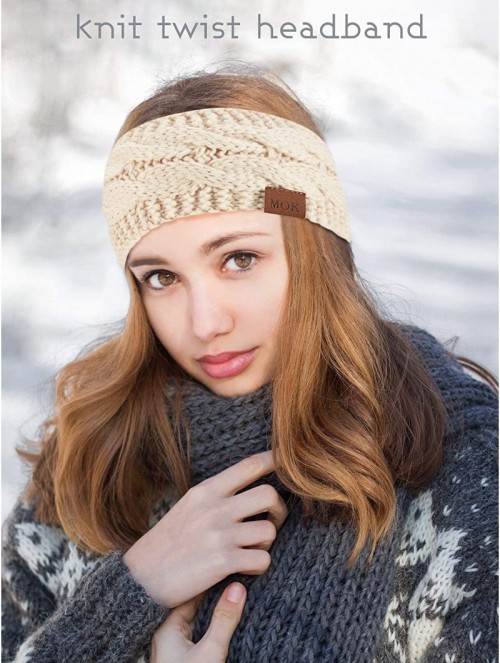 Cold Weather Headbands 6 Pieces Women Ear Warmers Headbands Winter Warm Knit Headband Cable Thick Head Wrap Gifts for Women G...