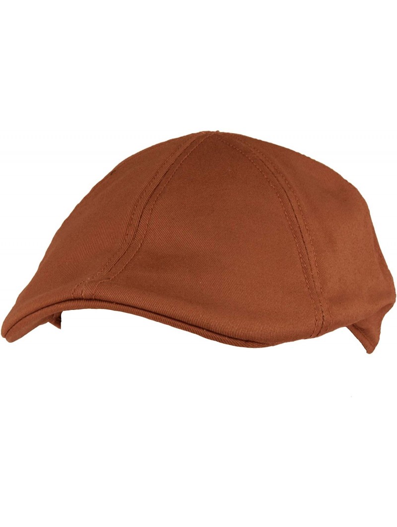 Newsboy Caps Men's 100% Cotton Duck Bill Flat Golf Ivy Driver Visor Sun Cap Hat - Brown - C8195XQY0WW $18.80