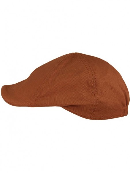 Newsboy Caps Men's 100% Cotton Duck Bill Flat Golf Ivy Driver Visor Sun Cap Hat - Brown - C8195XQY0WW $18.80