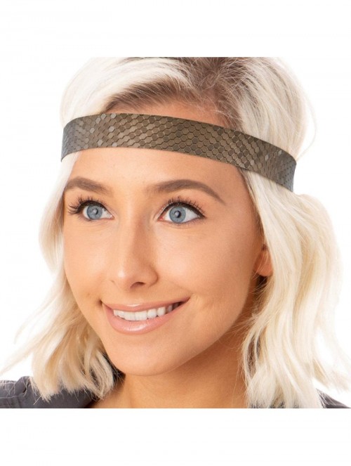 Headbands Women's Adjustable Non Slip Geo Sport Headband Multi Gift Pack - Black/Gold/Brown Wide Geo 3pk - C119770TK7Z $19.66