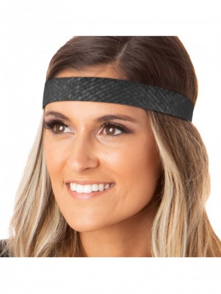 Headbands Women's Adjustable Non Slip Geo Sport Headband Multi Gift Pack - Black/Gold/Brown Wide Geo 3pk - C119770TK7Z $19.66