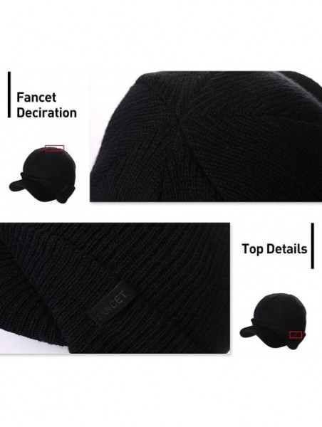 Skullies & Beanies Wool Visor Beanie for Men Winter Knit Hat Scarf Sets Neck Mask - 99205beige - CW18XL340XE $33.27