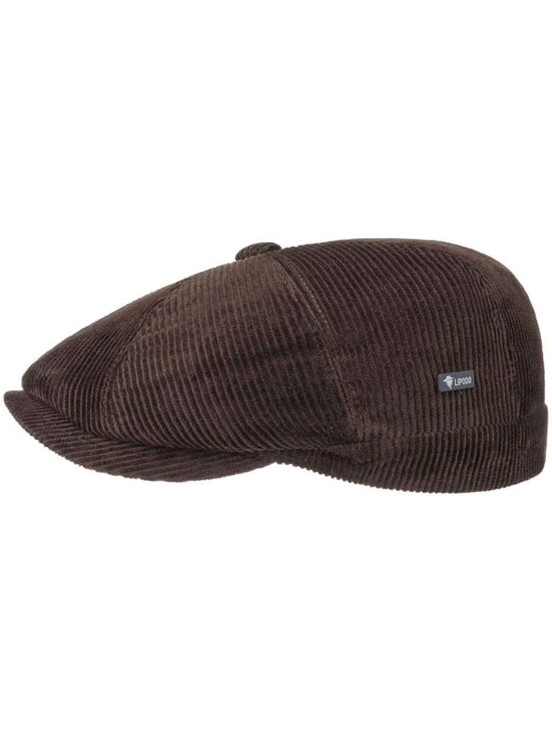 Newsboy Caps 8 Panel Cordial Flat Cap Men - Made in Italy - Brown - CJ12MAMVMTQ $42.99