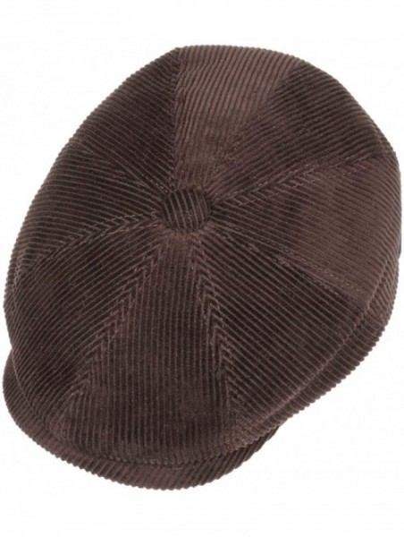 Newsboy Caps 8 Panel Cordial Flat Cap Men - Made in Italy - Brown - CJ12MAMVMTQ $42.99