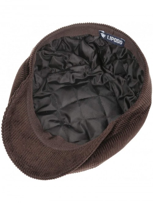 Newsboy Caps 8 Panel Cordial Flat Cap Men - Made in Italy - Brown - CJ12MAMVMTQ $42.99