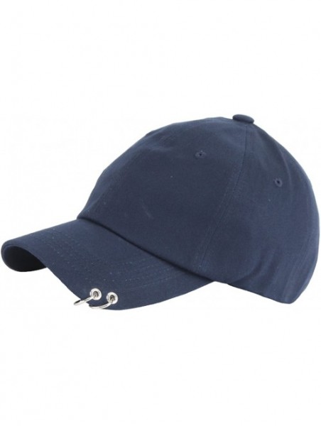 Baseball Caps Cotton Punk Silver Ring Piercing Rock Basic Ball Cap Baseball Hat Truckers - Blue - CG12N5PAGE8 $24.59