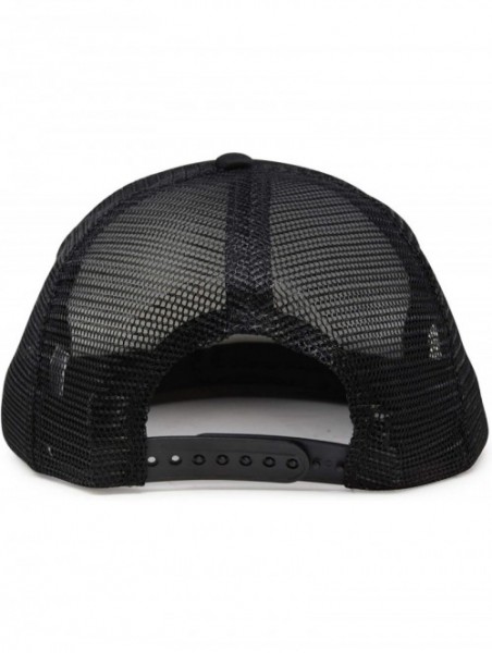 Baseball Caps Flat Billed Trucker Hat Mesh Back S M L Adjustable Cap Solid Two Toned Snapback - Black - CH11JF2NK49 $12.92