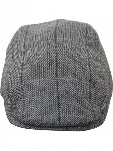 Newsboy Caps Mens Herringbone Tweed Wool Check Grandad Flat Caps Hats Vintage Green Grey Blue Brown - Charcoal - CX18G3O9NZN ...