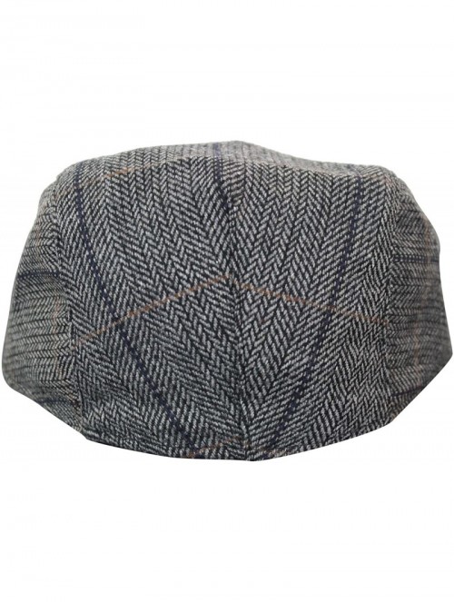 Newsboy Caps Mens Herringbone Tweed Wool Check Grandad Flat Caps Hats Vintage Green Grey Blue Brown - Charcoal - CX18G3O9NZN ...