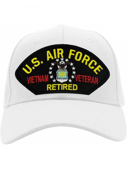 Baseball Caps US Air Force Retired - Vietnam Veteran Hat/Ballcap Adjustable One Size Fits Most - White - C618OQCHEND $24.20