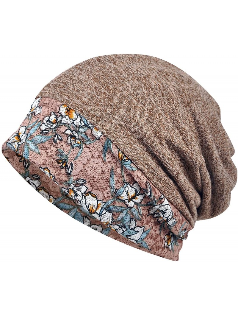 Skullies & Beanies Beanies Chemo Headwear Skull Cap Knitted hat Scarf for Womens - Coffee - C618LWMT425 $17.80