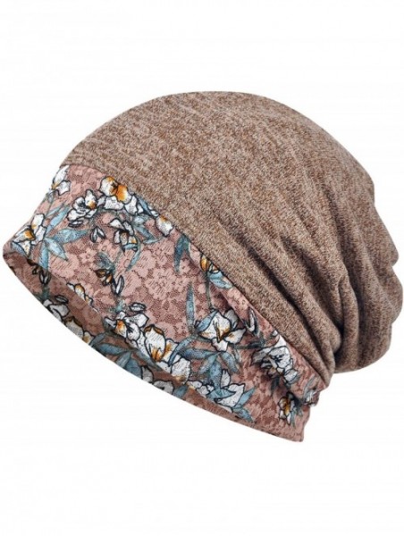 Skullies & Beanies Beanies Chemo Headwear Skull Cap Knitted hat Scarf for Womens - Coffee - C618LWMT425 $17.80