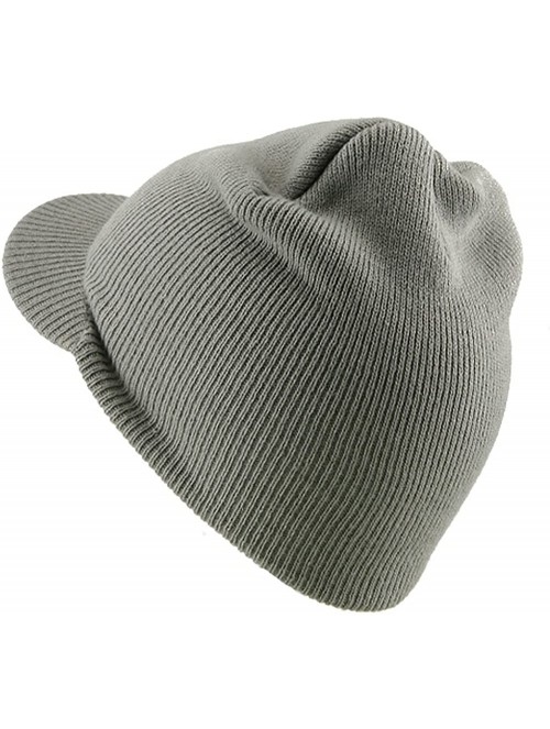 Skullies & Beanies Cuffless Beanie Sports Visor- Grey - C7111GHDTFB $13.97