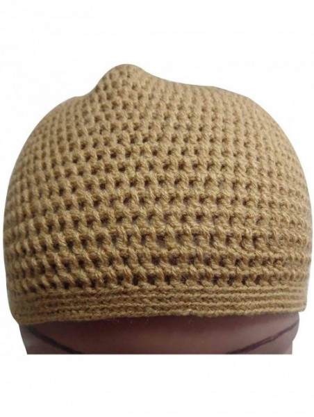 Skullies & Beanies Wool Kufi koofi Kofi Hat Topi Egyptian Skull Cap Beanie Men Islamic Muslim 307 - Brown - CE17XHRKYUW $12.59