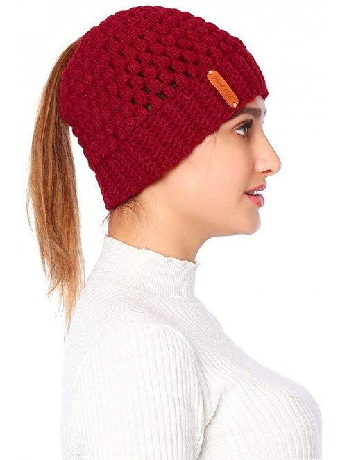 Skullies & Beanies Women Cable Knit Ear Muffs- Thick Crochet Ear Warmer Wide Headwrap Headband for Winter Teens Girls - Red 2...