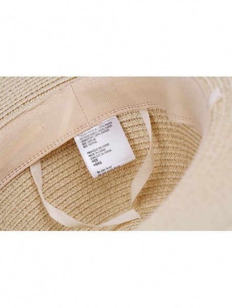 Fedoras Women and Mens Panama Hat Classic Fedora Straw Sun Hat - Natural - C217YY7KC70 $23.87