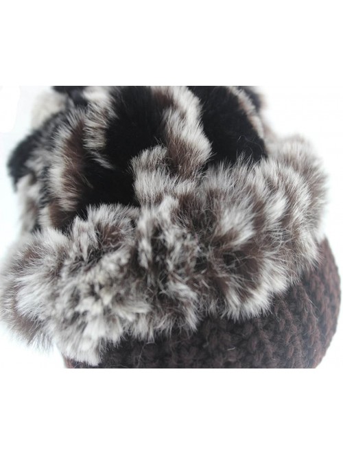 Skullies & Beanies Women's Genuine Rabbit Fur Beanie- Fashion Winter Warm Furry Hat - Color No. 6 - CM12O1RCU6M $27.92