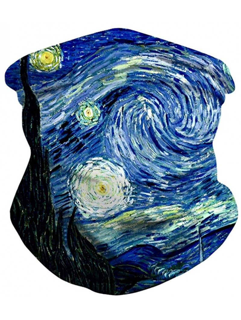 Balaclavas Rave Bandana for Men Women Neck Gaiter Scarf Dust Wind Balaclava Headwear - Van Gogh - CL197SMI9S8 $15.80