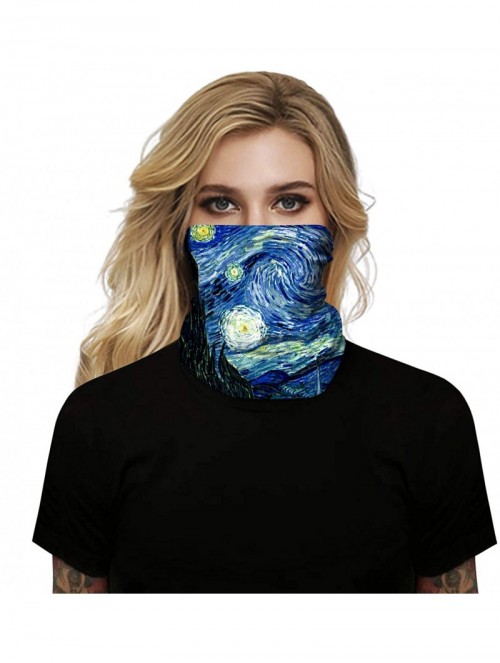 Balaclavas Rave Bandana for Men Women Neck Gaiter Scarf Dust Wind Balaclava Headwear - Van Gogh - CL197SMI9S8 $15.80