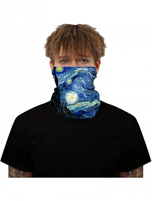 Balaclavas Rave Bandana for Men Women Neck Gaiter Scarf Dust Wind Balaclava Headwear - Van Gogh - CL197SMI9S8 $15.80