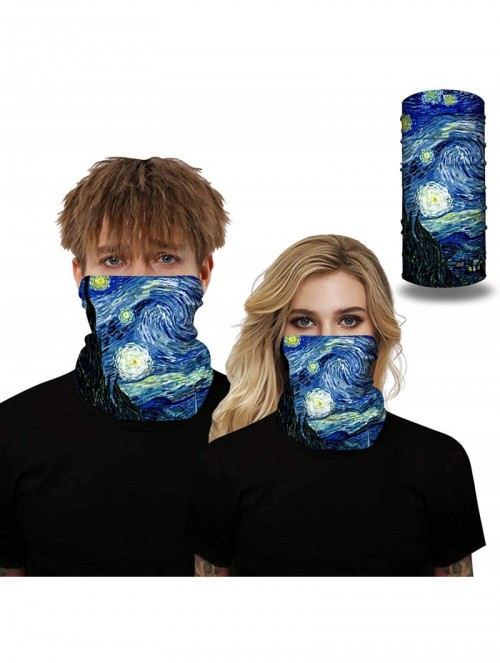 Balaclavas Rave Bandana for Men Women Neck Gaiter Scarf Dust Wind Balaclava Headwear - Van Gogh - CL197SMI9S8 $15.80