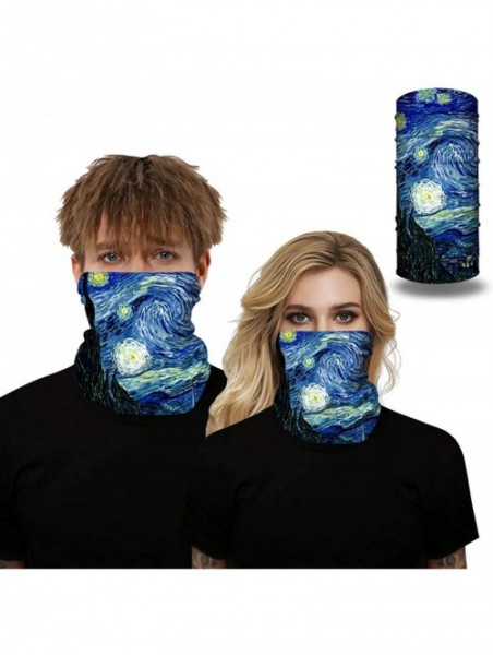 Balaclavas Rave Bandana for Men Women Neck Gaiter Scarf Dust Wind Balaclava Headwear - Van Gogh - CL197SMI9S8 $15.80