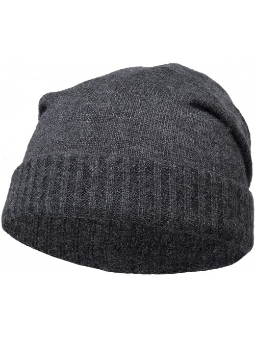 Skullies & Beanies Beanie Hats for Women and Men-Skull Stretch Solid Cuff Knitted Slouchy Caps - Style 1 Grey - CH18ID9SN6G $...