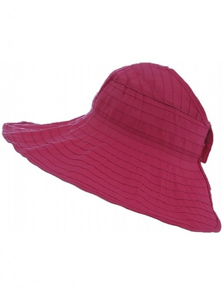 Sun Hats Women Sun UV Protection Hat Top Open Packable Foldable Beach Travel - Burgundy - C317Z3SA30O $11.21