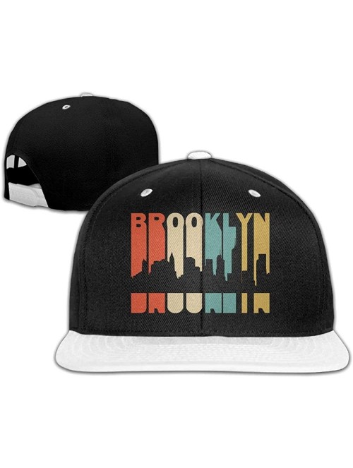 Baseball Caps Women Mens Retro Style Brooklyn Silhouette Adjustable Hip-Hop Caps Trucker Cap - White - CG18K65UAHZ $13.66