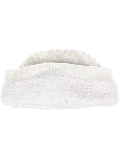 Skullies & Beanies Womens Warm Lined Flower Cable Knit Winter Beanie Hat Retro Chic Many Styles - H5247ivory - CY12N20ARZ4 $1...