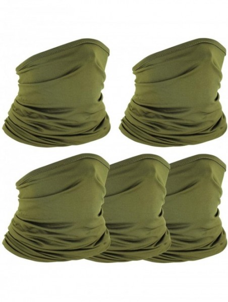 Balaclavas 5Pack Neck Gaiter Neck Scarf Breathable Balaclava UV Dust Protection for Cycling Hiking Fishing - Army Green - CO1...