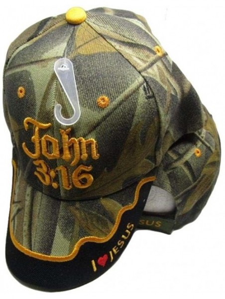 Skullies & Beanies John 3-16 Jesus Christian Camo Camouflage Embroidered Cap Hat 834A - CZ18DLXCWTD $12.02