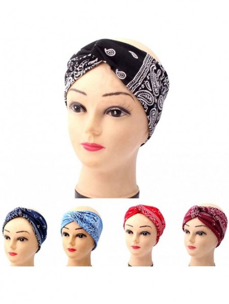 Headbands Pink Headband- Women Fashion Bandana Scarf Square Head Scarf Female Bandanas Headwear - Winered - CZ18UUK47Y8 $12.99